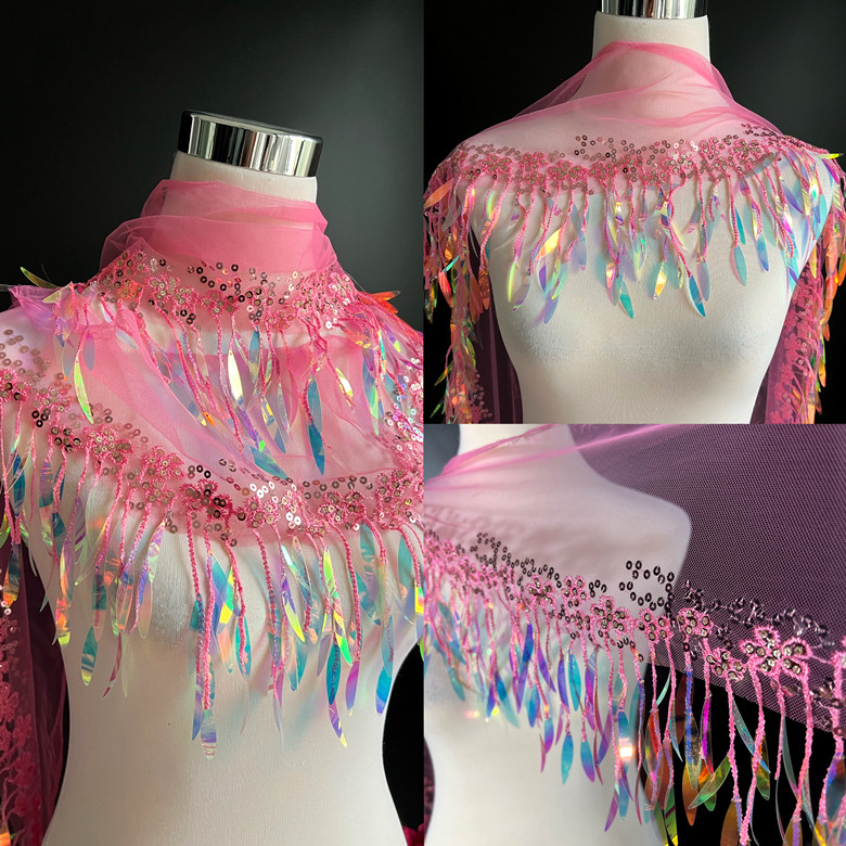 Fringe Ribbon Sewing - 2-10 Yards 15cm Netz-Quasten Fransen Pailletten-Quasten
