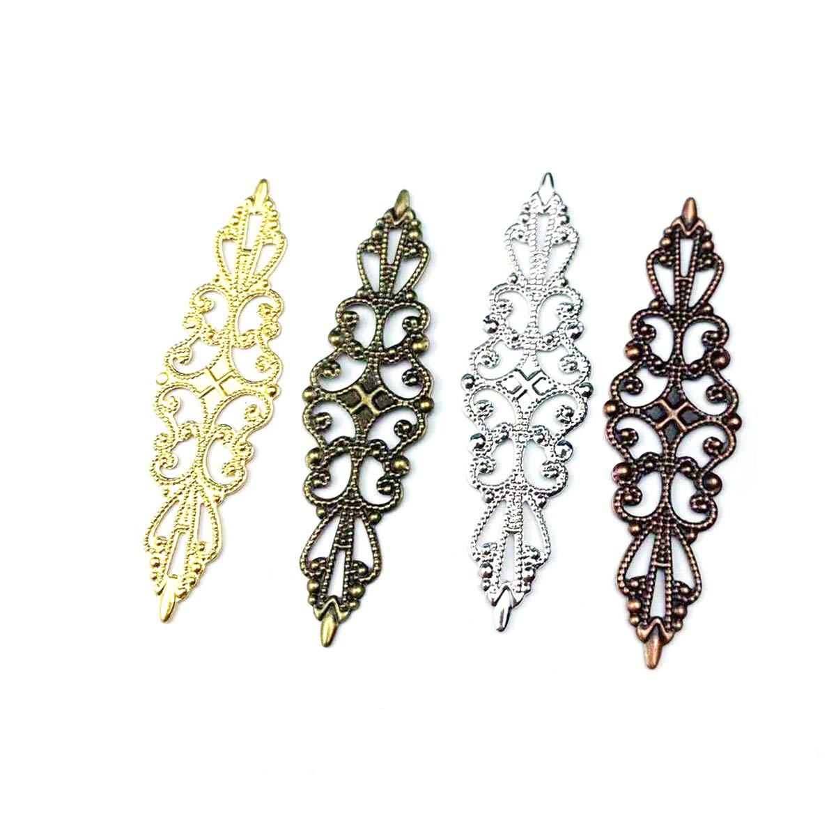 Craft Embellishment - 200 Stück Hohle Rhombus-Anhänger Filigrane Blumen