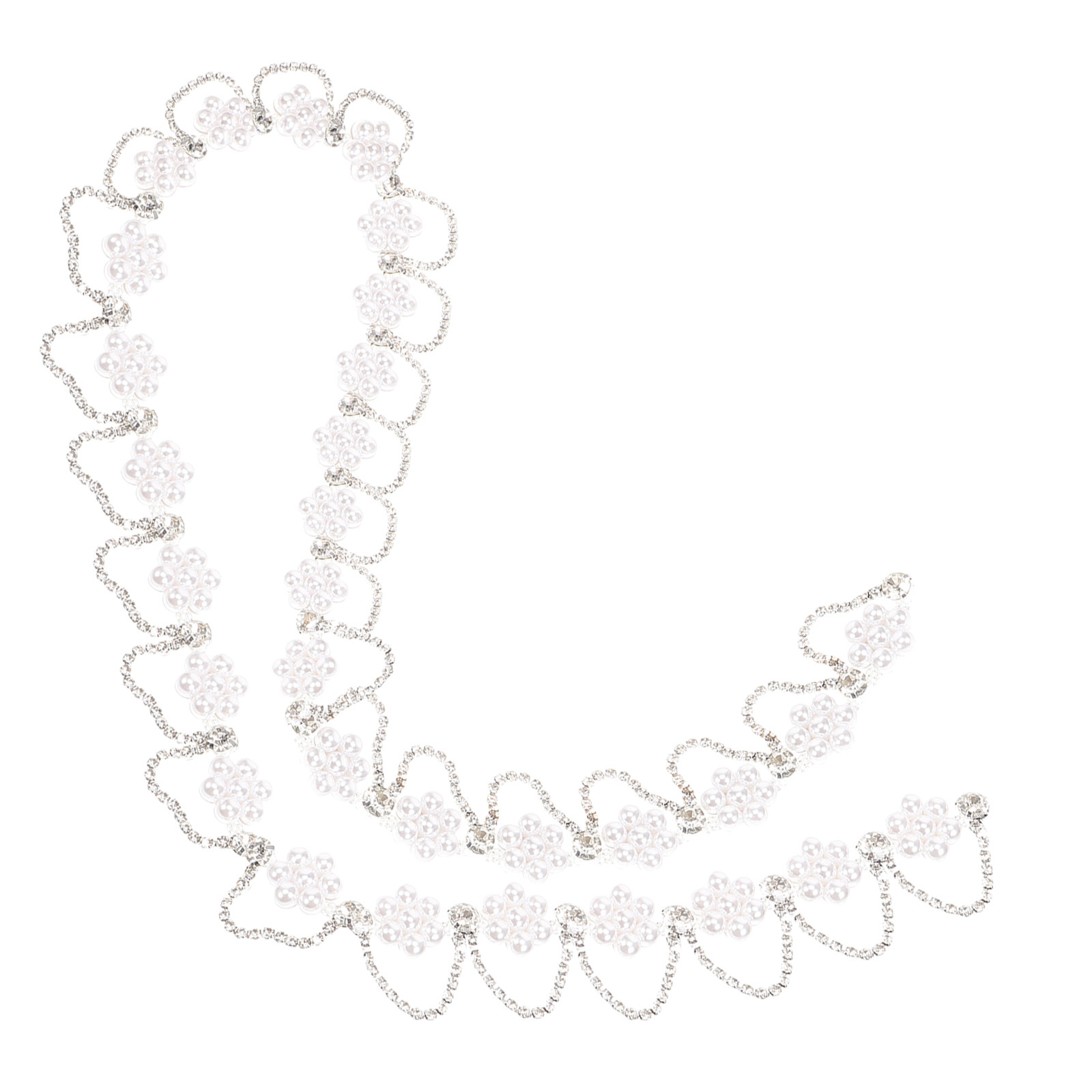 Craft Embellishment - Hochwertige Strass-Perlenkette für DIY-Kleidung, Haarreifen, Kleider,