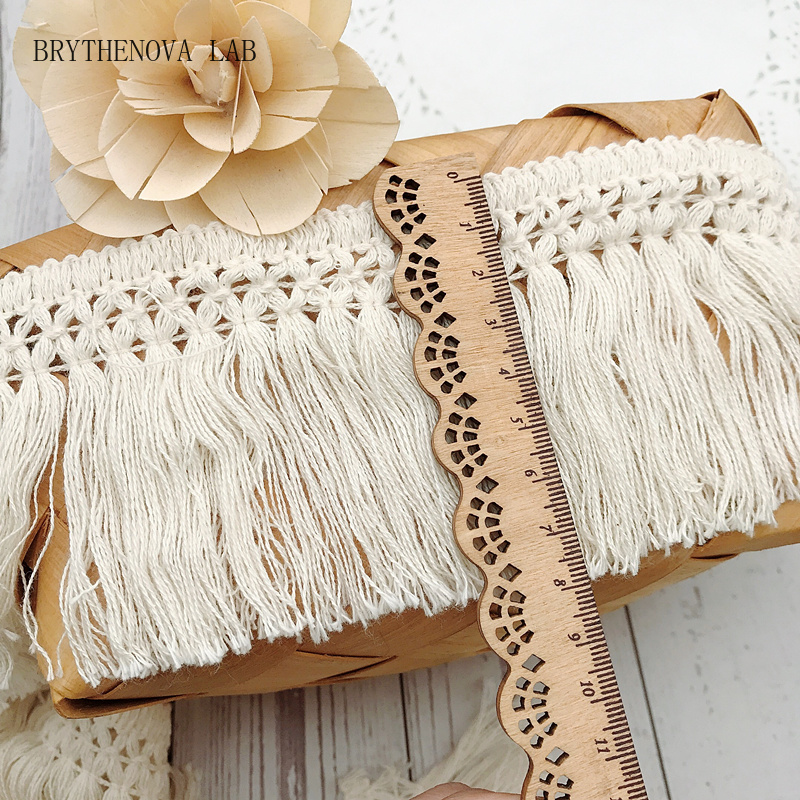 Fringe Ribbon Sewing - 10 Yard/Lot Beige 6CM/8CM Quastenborte Baumwollspitze
