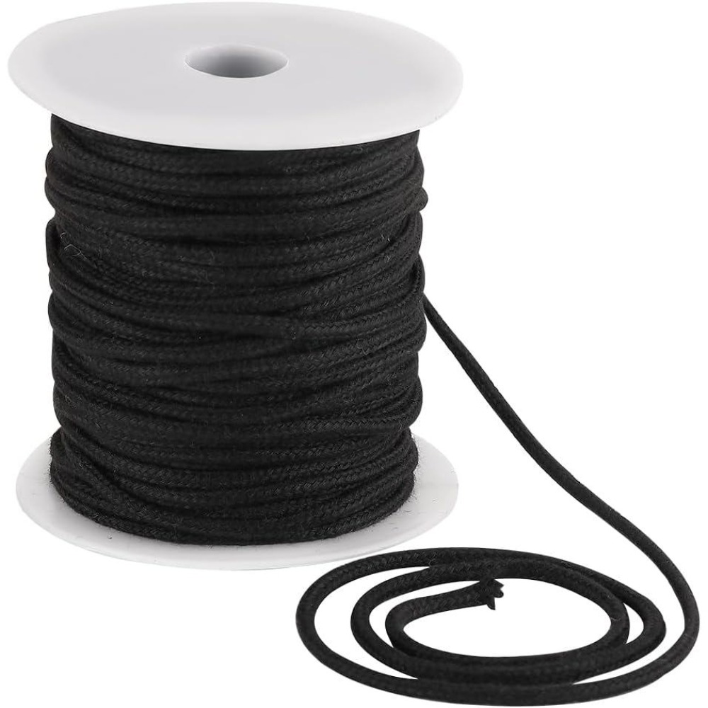 Cord Trim Twisted - 4mm 33 Yards Schwarzes Baumwollseil Weiche