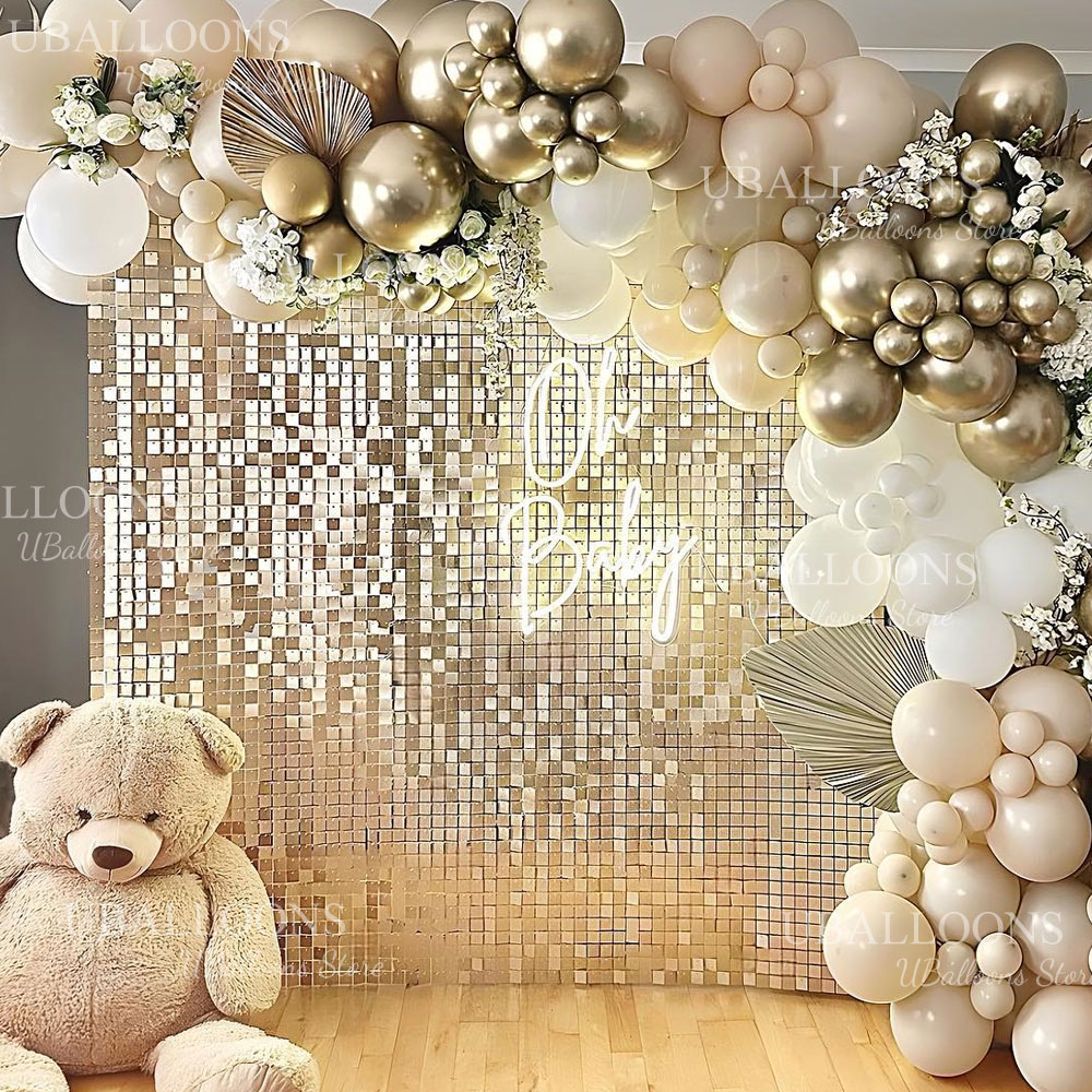 Matte Champagner-Gold Hintergr – Sequin Fabric Panel Bewertung und Preis