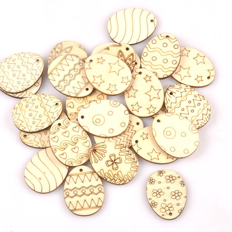 25Pcs Mixed Ostern Ei Holz Han – Craft Embellishments Bewertung und Preis