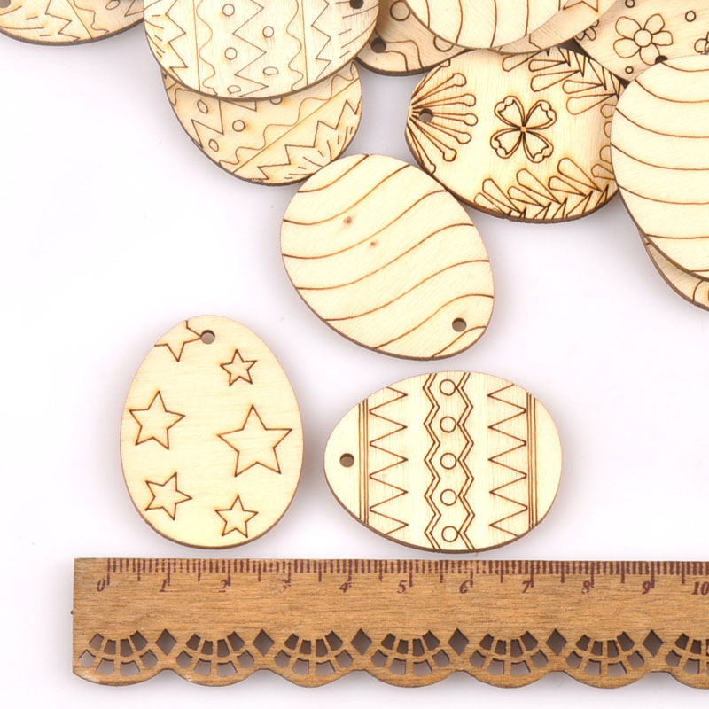 25Pcs Mixed Ostern Ei Holz Han – Craft Embellishments Bewertung und Preis