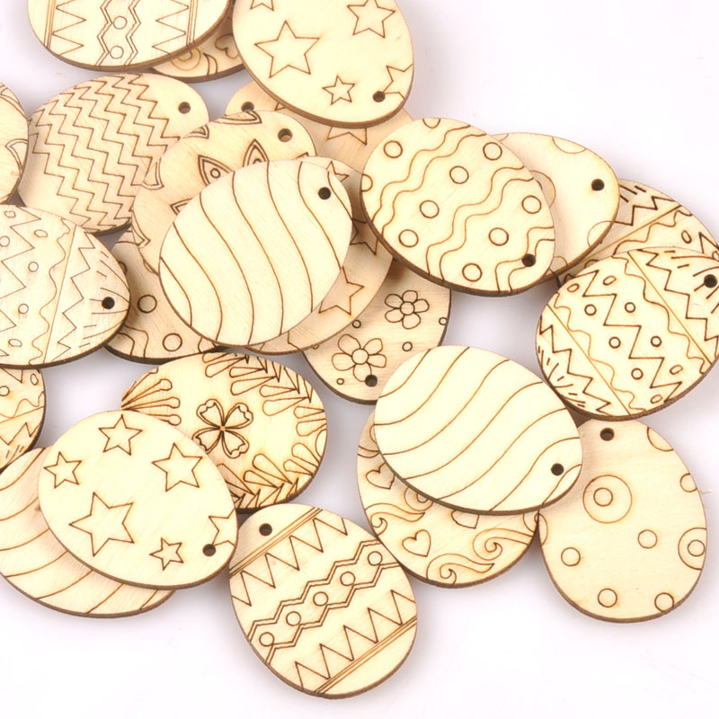 25Pcs Mixed Ostern Ei Holz Han – Craft Embellishments Bewertung und Preis