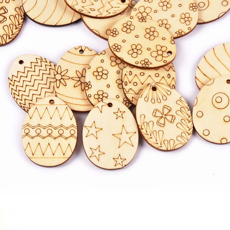 25Pcs Mixed Ostern Ei Holz Han – Craft Embellishments Bewertung und Preis