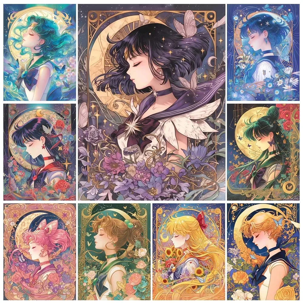 Cartoon Anime Diamant Malerei  – Embroidery Embellishments Bewertung und Preis