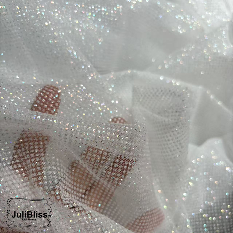 Schimmernder weißer Glitzer-Tü – Sequin Fabric Panel Bewertung und Preis