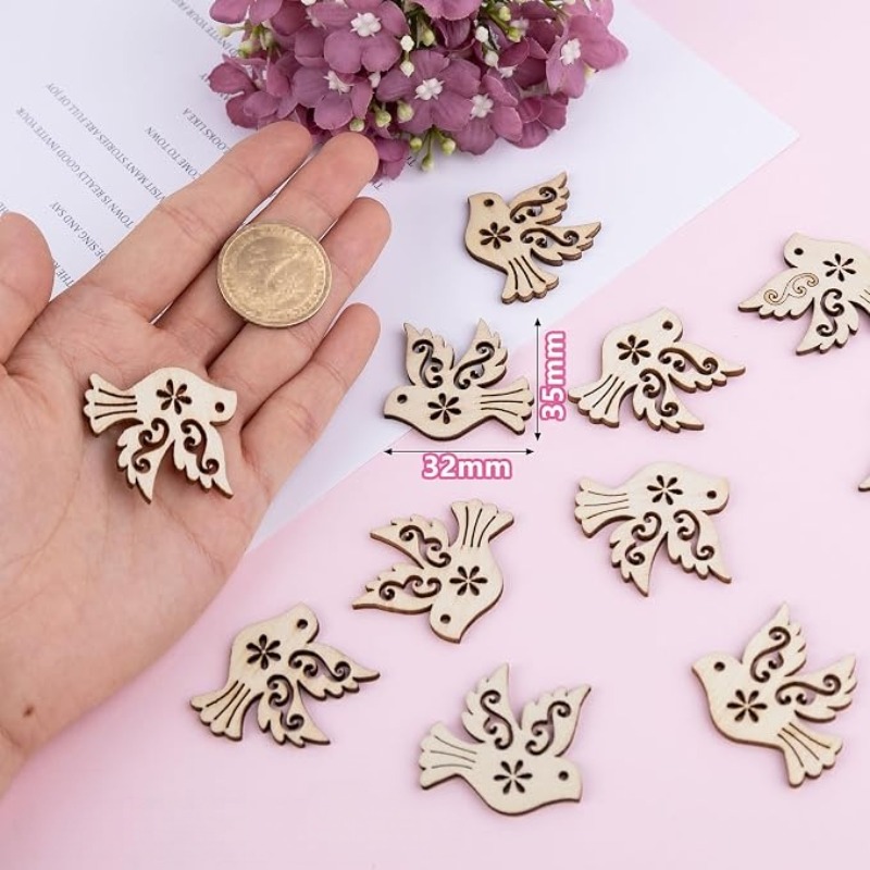 50 Stück Unbehandelte Holz-Fri – Craft Embellishment Bewertung und Preis
