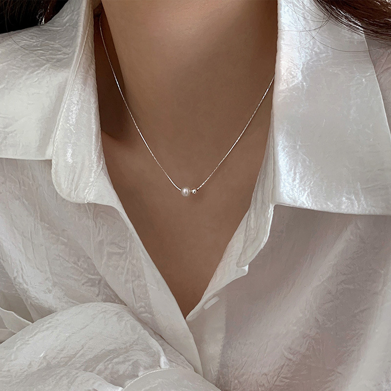 Weihnachtsgeschenk, 925er Ster – Pearl Trim Chain Bewertung und Preis