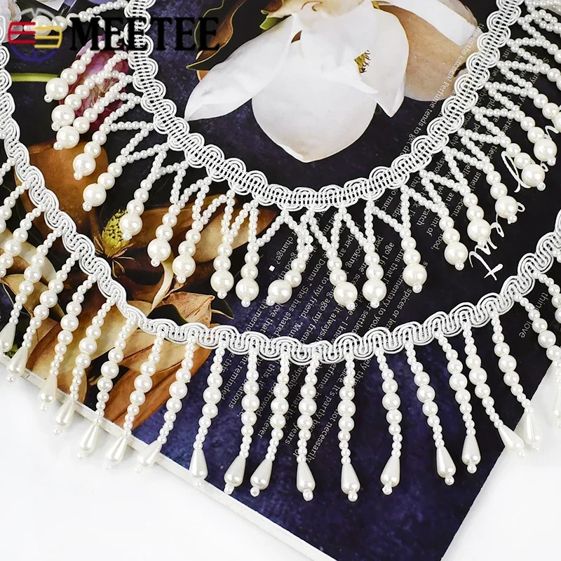 1/2 Yards Perle Perlen Quaste  – Fringe Ribbon Sewing Bewertung und Preis