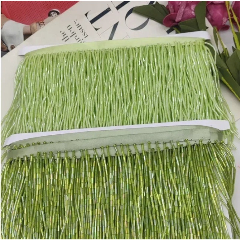 10CM Silber-Rote Perlenrohr-Qu – Tassel Fringe Trim Bewertung und Preis